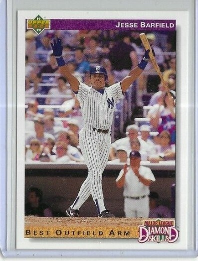 1992 Upper Deck #644 Jesse Barfield New York Yankees Diamond Skills