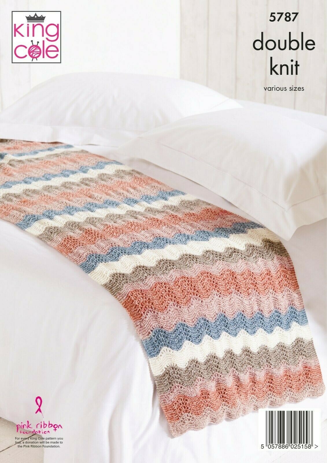 KING COLE KNITTING LEAFLET 5787. BED RUNNERS & BLANKETS.  DOUBLE KNITTING.