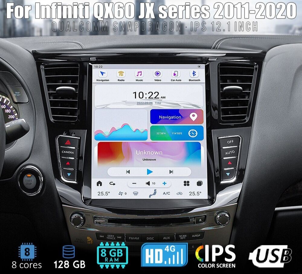 For Infiniti Qx60 Jx35 2014-2020 Android11 Smart Radio Tesla