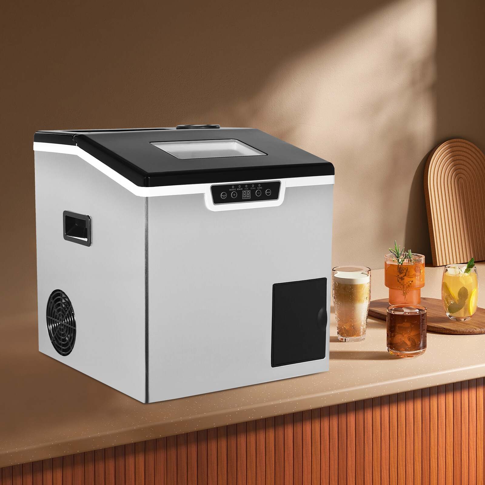 Eisw��rfelbereiter, Eisbereiter, Eiscrusher Schwarz, Silber