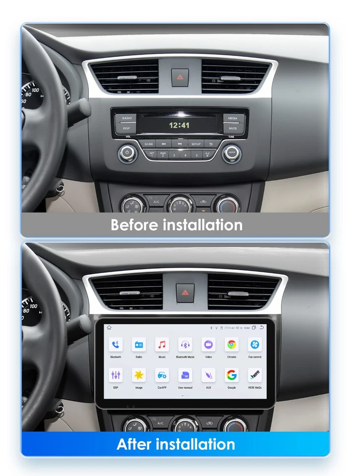 6+64GB CARPLAY ESTÉREO DSP 10.33" PARA NISSAN SENTRA 2013-2018 COCHE GPS RADIO WIFI Foto 2 de 4