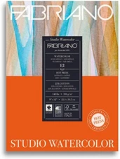Fabriano Studio 9x12 in. Watercolor Paper Block 12 Sheets 25% Cotton 140 lbs