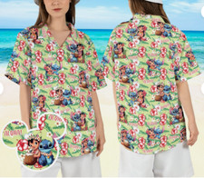 Lilo & Stitch Hibiscus Tropical Flowers Aloha Summer Vacation  3D HAWAII SHIRT