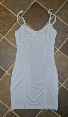 Zaful Jeuvre Size Small Pastel Blue Ribbed Dress Bodycon Bustier