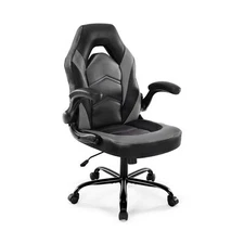 DUMOS Computer Gaming Desk Chair - Home Office Ergonomic PU Leather Lumbar Su...