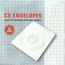 50 Disc STORAGE Paper SLEEVES Envelope w clear window flap cd dvd blu ray SLEEVE