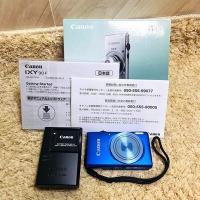 Mint)Canon IXY 90F PowerShot Blue Digital camera 16.0MP 8x zoom 
