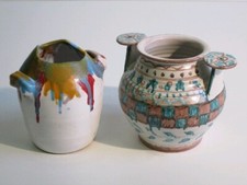 Vintage Gallipoli Italian Artistic Majolica Vases