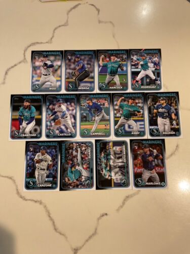 2024 Topps Seattle Mariners Equipo Set Serie 1 2 Actualización 31 Cartas - Imagen 2 de 4