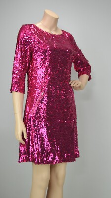 VEGAS Paris Kleid 3/4-Arm Pailletten ''Pink Passion'' - MEGA HINGUCKER - NEU