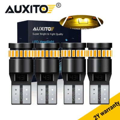 AUXITO T10 168 194 2825 Amber LED License Plate Side Marker Light Bulb Canbus