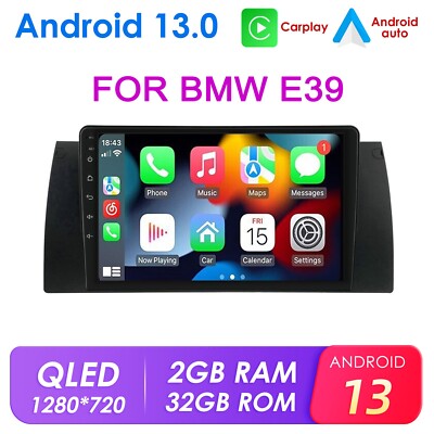 GPS Navigation Android 13 Carplay Car Stereo FM Radio For BMW E39 525i 528i 530i