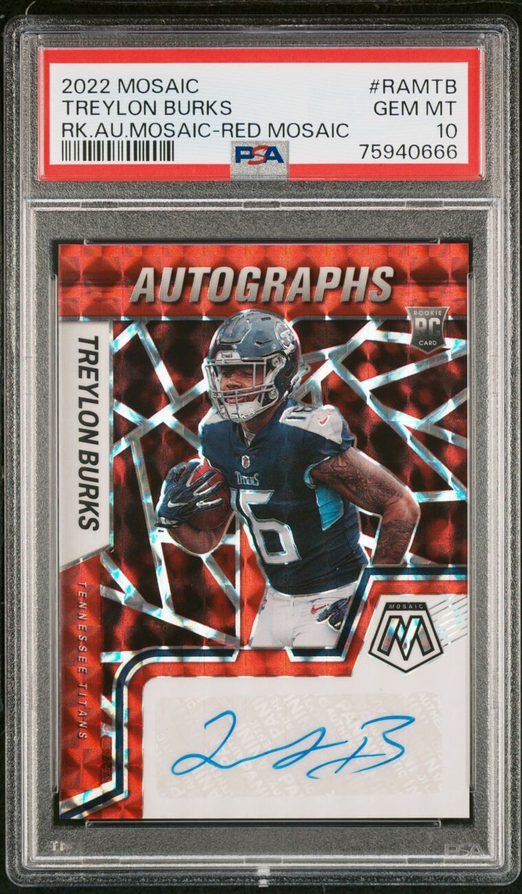 2022 Panini Mosaic - Rookies Red Mosaic Prizm #315 Treylon Burks (RC)
