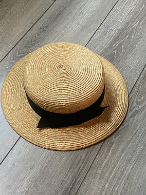 Yves Saint Laurent Beige Straw Hat with Black Bow Yves Saint Laurent | Accessories | Yves Saint Laurent Beige  main image 3