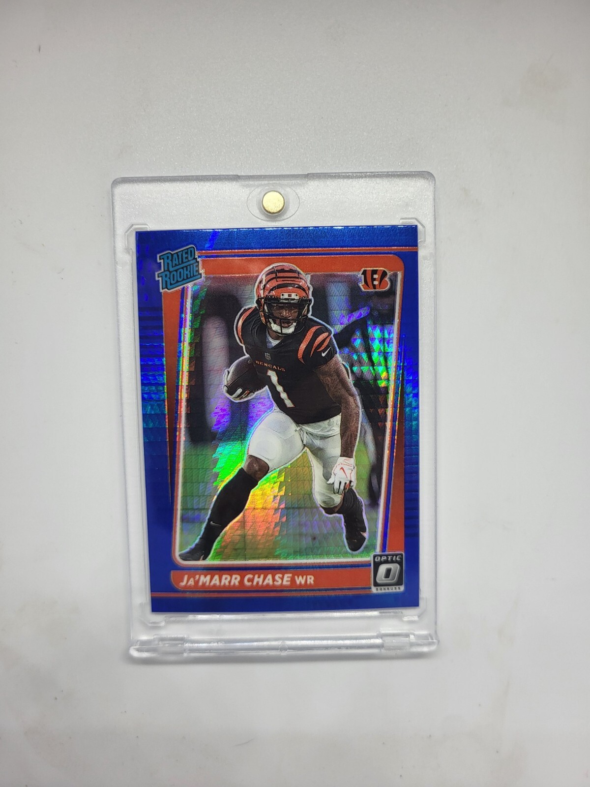 2021 Panini Donruss Optic - Rated Rookie Blue Hyper Prizm #207 Ja'Marr Chase 