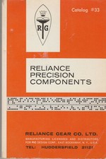Reliance Precision Components - Reliance Gear Co.Ltd - Catalog #33 - 1966