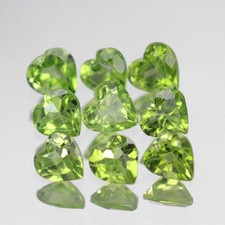 4x4mm. Lot 1,2,6,10 pcs Heart Cut Calibrated Natural Gemstone Green PERIDOT