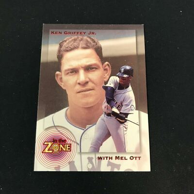 1995 In The Zone KEN GRIFFEY JR With Mel Ott #5 Seattle Mariners @QI38