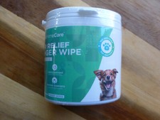 EAR RELIEF FINGER WIPE, made by Vet Prime Care, 55 disposable wipes, NEW