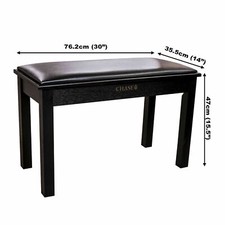 Chase Duet Piano Keyboard Bench Black Brown White Rosewood Storage Digital __