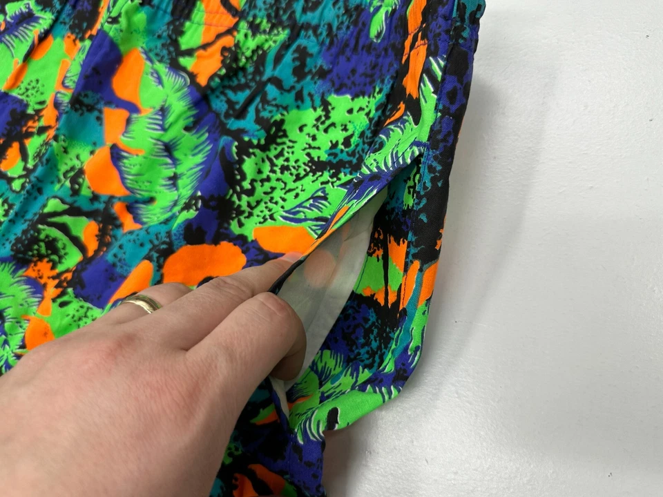 Traje de baño vintage Islander para hombre L pantalones cortos verde hawaiano 100 % algodón años 90 Foto 4 de 4