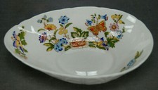 Aynsley Cottage Garden Butterflies & Floral English Bone China Avocado Bowl