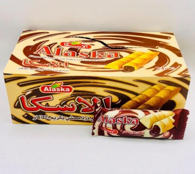 Alaska biscuits with hazelnut flavor, two fingers x 48 بسكوت الاسكا