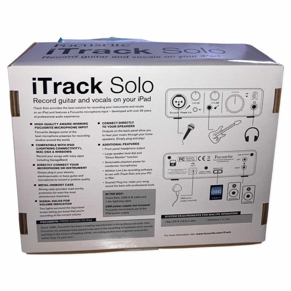Focusrite iTrack Solo Record Guitar and Vocals On Your iPad - Image 3 of 4