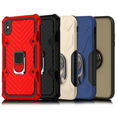 Hülle für iPhone X XR XS Max Stoßfest Robust Ring Halter Ständer Handy Cover