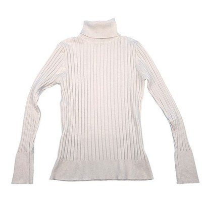 Adika Rollkragenpullover Damen Weiß Rippenmuster Strick Gr. S