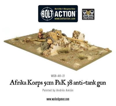 Afrika Korps 5cm PaK 38 Anti-tank Gun Bolt Action Deutschland Tabletop NEU/OVP