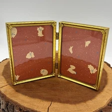 VTG Brass Double Picture Frame 3-1/2 x 4-1/2"each