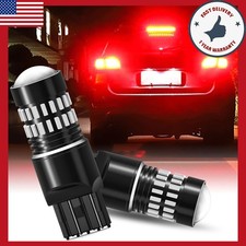 PAIR AUXITO CANBUS 3157 LED Red Brake Tail Stop Light Parking Warning Bulbs Lamp