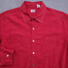 Levis Denim Shirt Mens Large Metal Button Up Red Tab Vintage 1990s