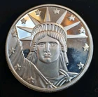 Statue Of Liberty .999 Fine Pure Silver Bullion Round