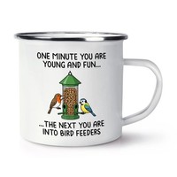 Gift Base Emaille Tasse Becher Mug Geburtstag Scherz Vogel FutterhäUschen Mum