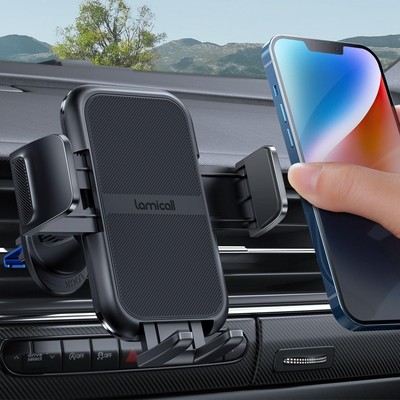 Lamicall 2025 Wider Clamp & Metal Hook Car Phone Holder Vent [Thick Black 