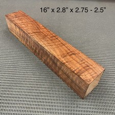 CW647 Curly Claro Walnut Billet Block Carving Craft Knife Handle Game Call