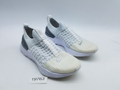 Nike React Phantom Run Flyknit 2 Women's Size 8.5 Running Shoes Platinum White