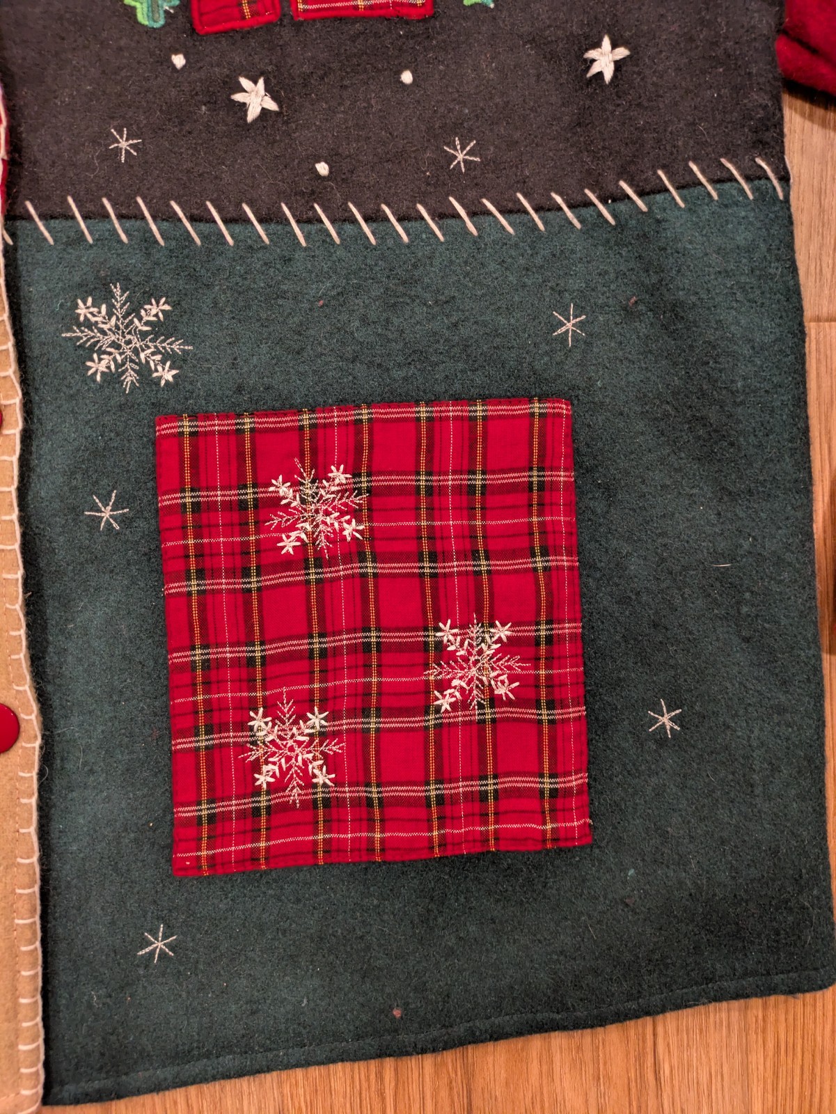 Wool Blend Patchwork Christmas Jacket Ski Cabin S… - image 5