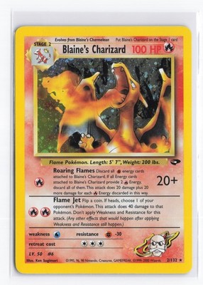 Blaine's Charizard 2/132 Gym Challenge Set Holo Rare Vintage Pokemon Card