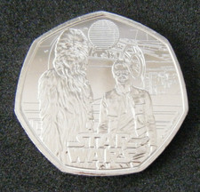 2024 Star Wars Hans Solo and Chewbacca 50p Fifty Pence Coin BU