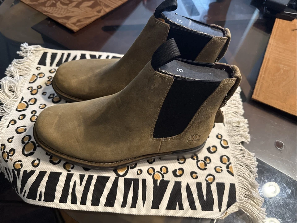 Timberland Boots Mens SZ 8 Brown Squall Canyon Chelsea Waterproof Pull On Suede - Image 3 of 4