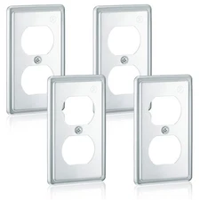 Copkim 4 Pcs Metal Receptacle Electrical Box Cover, 4x2 Inch Rectangle Expose...
