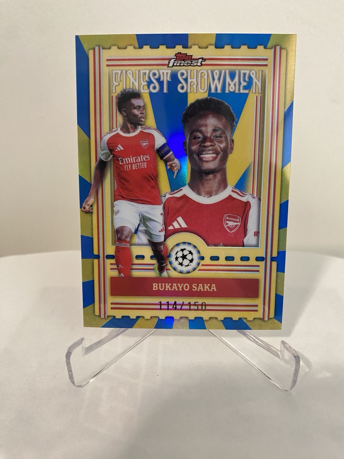 2025-26 Topps Finest Finest Showmen Bukayo Saka /150 Arsenal #FS-8