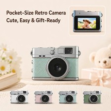 Retro Mini Digital Camera for Kids Birthday Gift Collection PU Leather Design