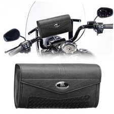 Motorcycle Windshield Bag PU Leather Windscreen Studded Pouch