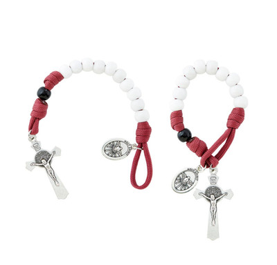 2 PK Holy Spirit Paracord One Decade Rosary Red White Confirmation Gift Catholic