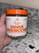 The Genius Brand Genius Mushrooms Organic 90 Veggie Capsules Expires 07/2026