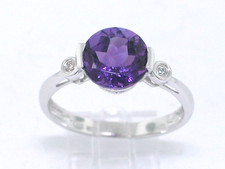 Amethyst Ring 585 Weißgold 14Kt Gold natürlicher Amethyst  2 Brillanten